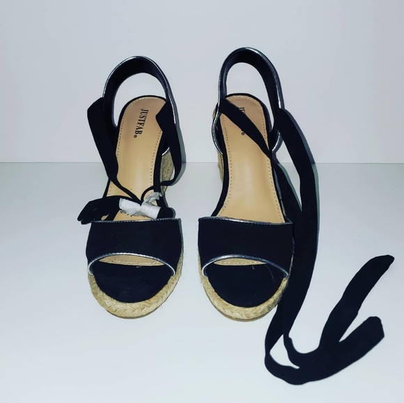 JustFab Lace-Up Espadrille Wedge - Picture 2 of 4